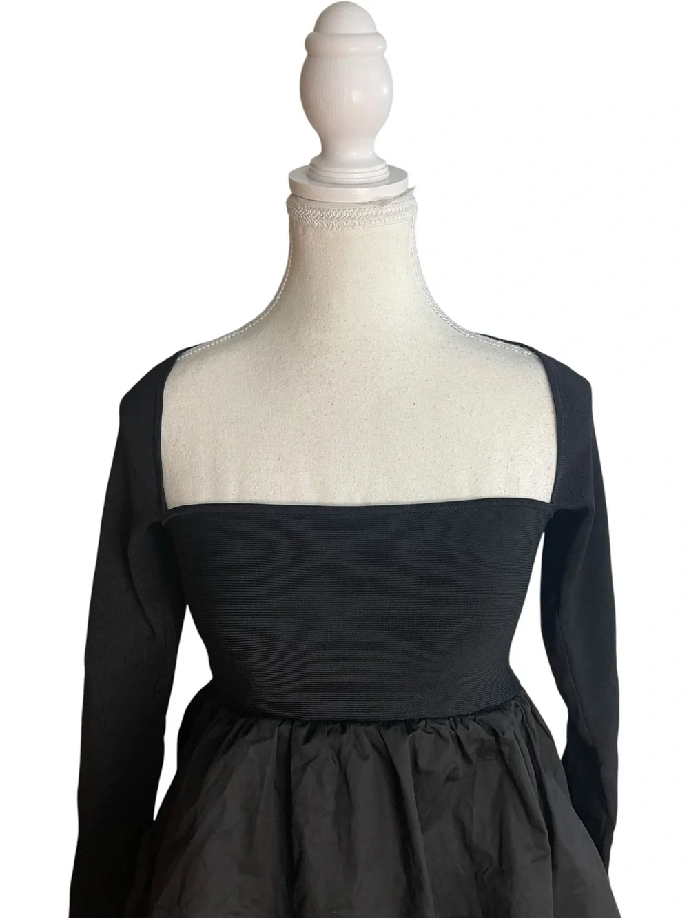 Zara Combination Knit Mini Dress Black - Picture 2 of 16